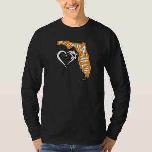 Florida Strong Silhouette Image Heart Snowbird Flo T-Shirt