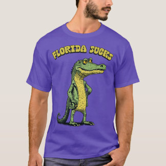 Florida Sucks Retro Alligator Design T-Shirt