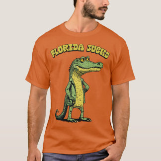 Florida Sucks Retro Alligator Design T-Shirt