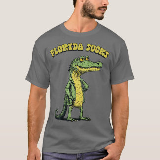 Florida Sucks Retro Alligator Design T-Shirt