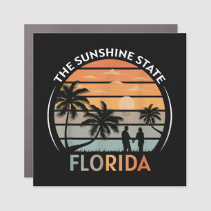 Florida Summer Beach Vintage Sunset Car Magnet