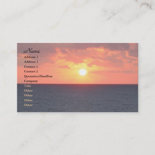 Customizable Florida Sunrise Business Cards