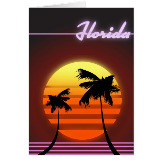 Florida Sunset 1984 poster Cards (Front)