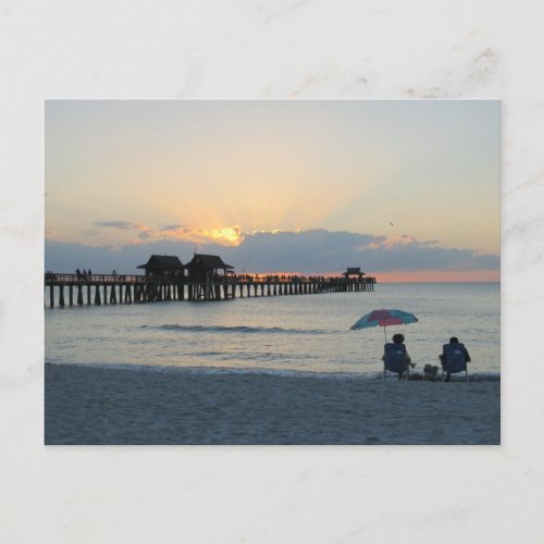 Florida Sunset at Beach Postcard