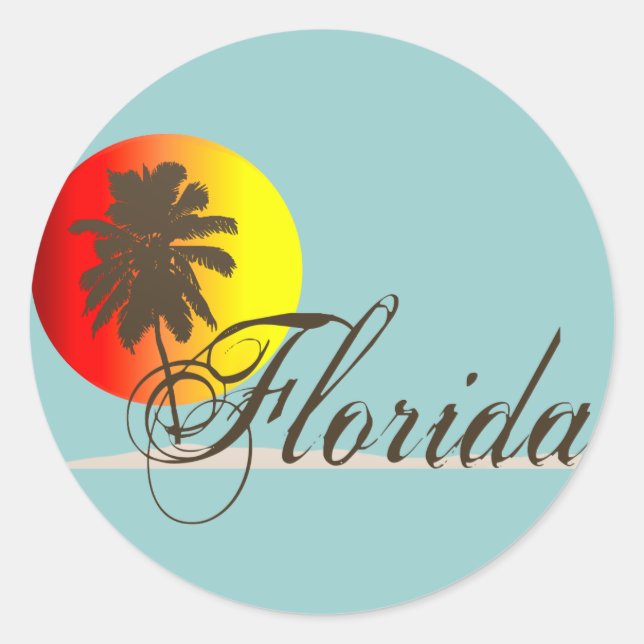 Florida Sunset Classic Round Sticker (Front)