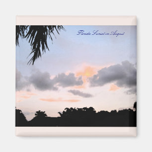 Florida Sunset in August square magnet
