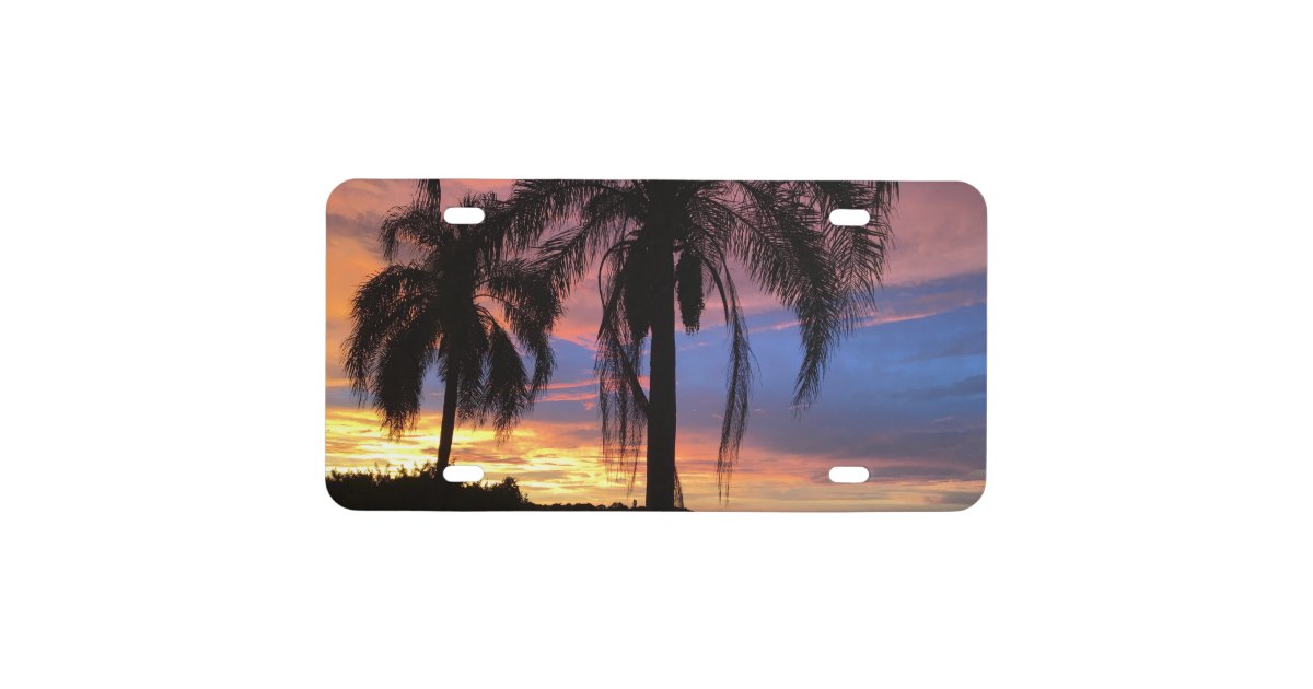 Florida Sunset License Plate | Zazzle