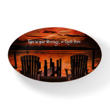 "Florida Sunset" Oval Paperweight 