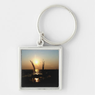 Florida Sunset Over The Gulf Keychain
