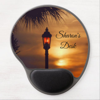 Florida Sunset Palm and Lamp Personalize Gel Mouse Pad