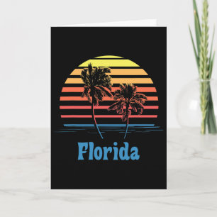 Florida Sunset Palm Trees Beach Vacation Card