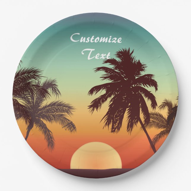 Florida Sunset Paper Plates (Front)