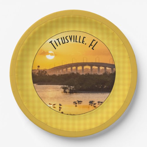 Florida Sunset Travel Photography Titusville Paper Plates