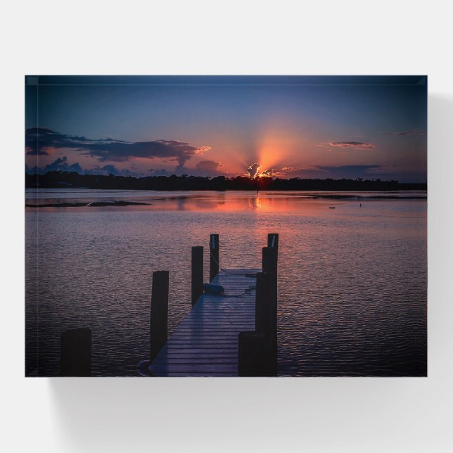 Florida Sunset under glass  Paperweight (Front)