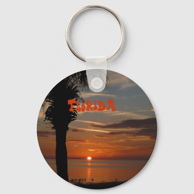 Florida Sunset with Palm Tree keychain (Front)