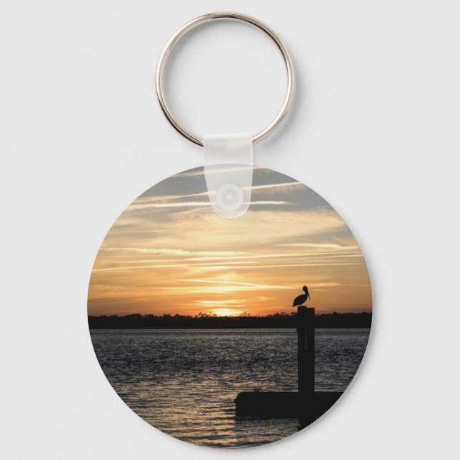 Florida Sunset with Pelican Keychain (Front)