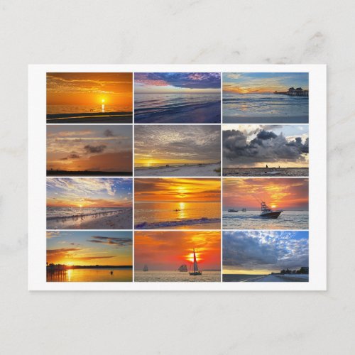 Florida Sunsets Collage Postcard