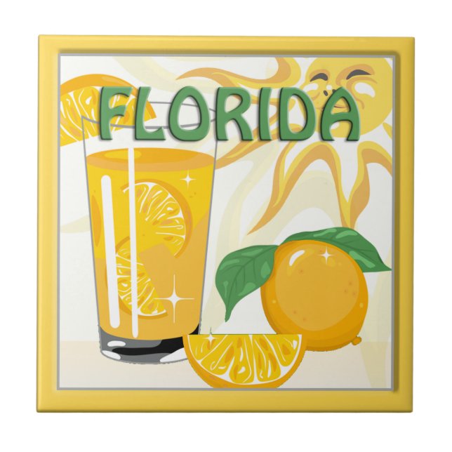 Florida Sunshine  Oranges Home Decor Tile (Front)