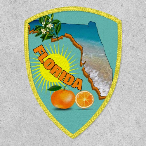 Florida Sunshine Oranges Travel Map Patch