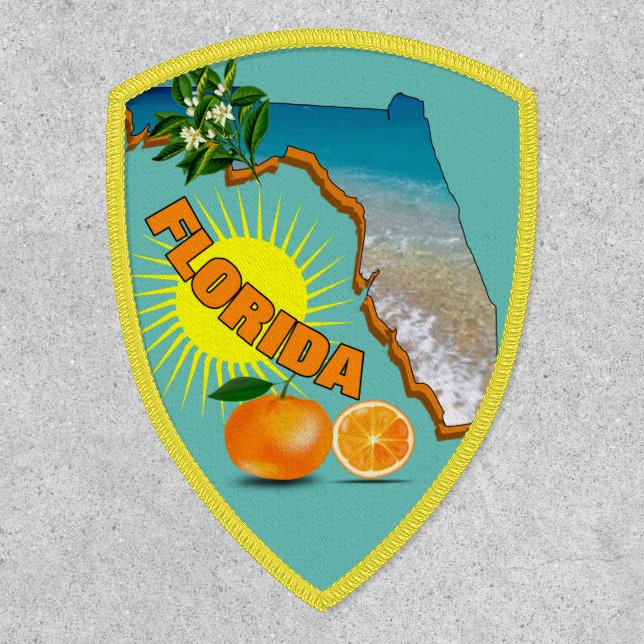 Florida Sunshine Oranges Travel Map Patch (Front)