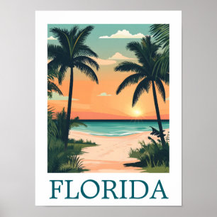 Florida Sunshine State – Tropical Beach Paradise Poster