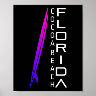 Florida Surfing - Cocoa Beach - Stylish Surfer  Poster