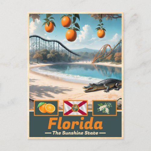 Florida Surreal State Symbols  Wonders Postcard