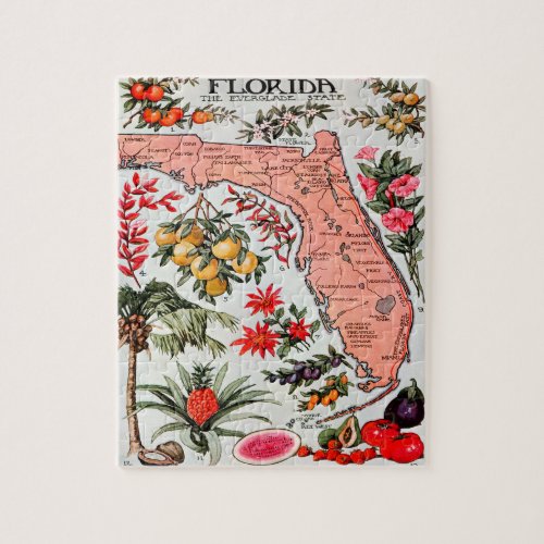 Florida the Everglade State Map Jigsaw Puzzle