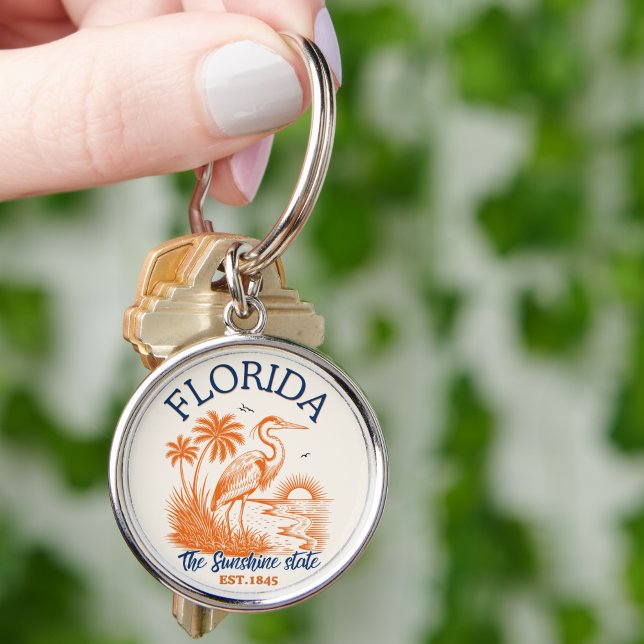 Florida The Sunshine State – Beach & Palms Design Keychain (Creator Uploaded)