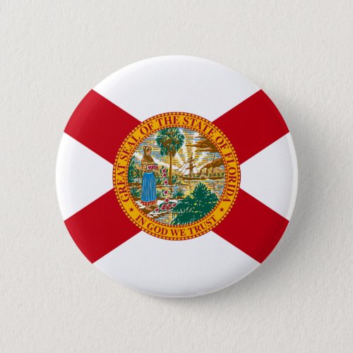 Florida The Sunshine State Floridians US Flag Button