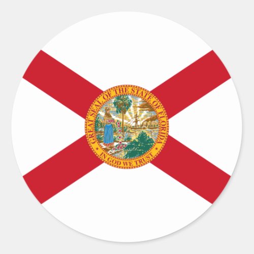 Florida The Sunshine State Floridians US Flag Classic Round Sticker
