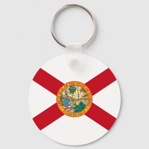 Florida The Sunshine State Floridians US Flag Keychain