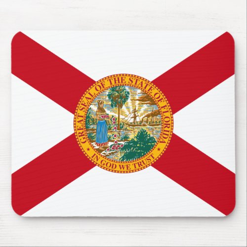 Florida The Sunshine State Floridians US Flag Mouse Pad