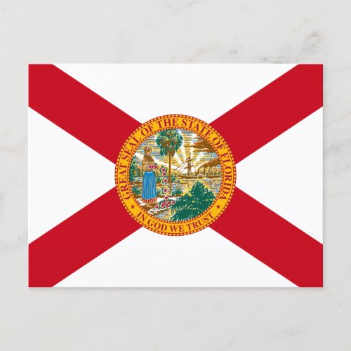 Florida The Sunshine State Floridians US Flag Postcard