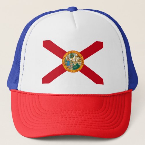 Florida The Sunshine State Floridians US Flag Trucker Hat