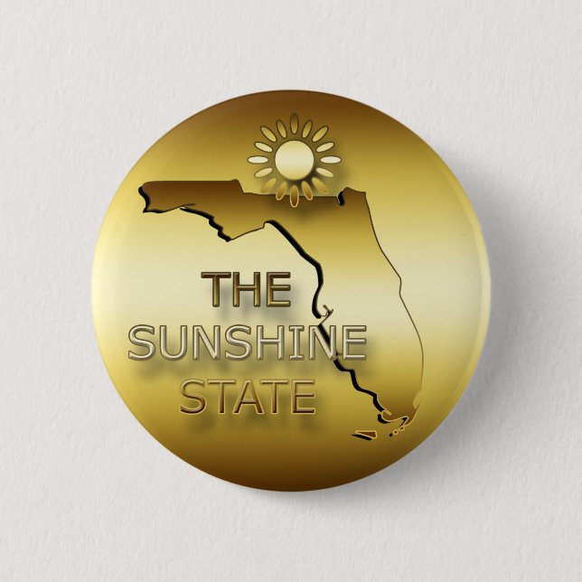 FLORIDA THE SUNSHINE STATE PINBACK BUTTON (Front)