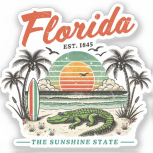 Florida, The Sunshine State – Sunset Beach Scene Sticker
