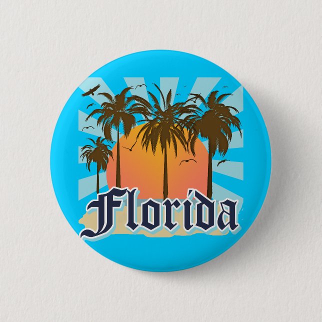 Florida The Sunshine State USA Button (Front)