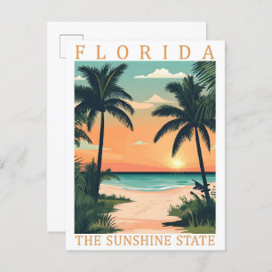 Florida the Sunshine State USA Travel Place Postcard