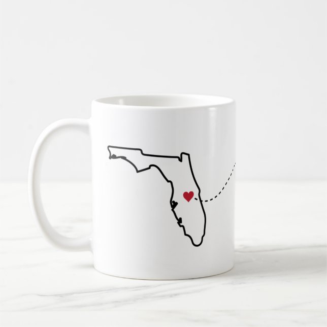 Florida to Indiana - Heart2Heart Coffee Mug (Left)