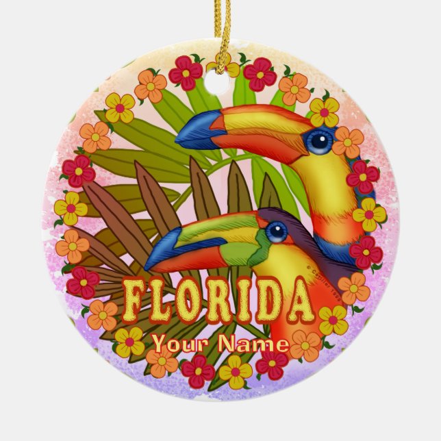 Florida Toucans  Ceramic Ornament (Front)