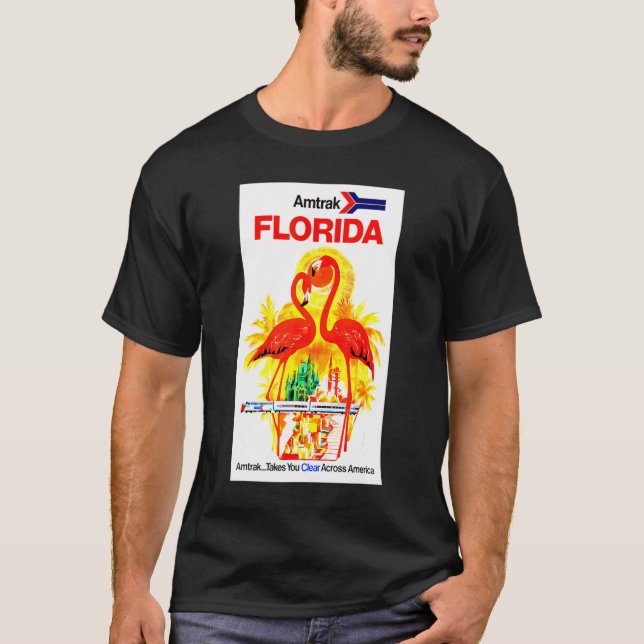 Florida Tourism Retro Vintage Flamingo T-Shirt (Front)