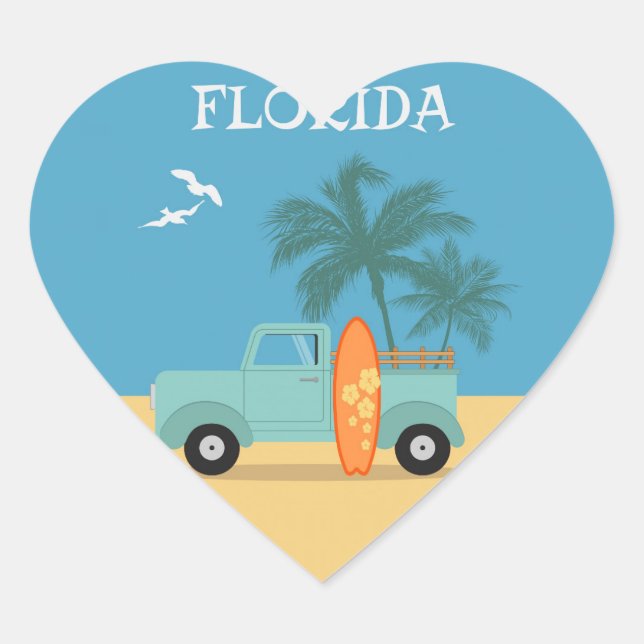 Florida:Travel Heart Sticker (Front)