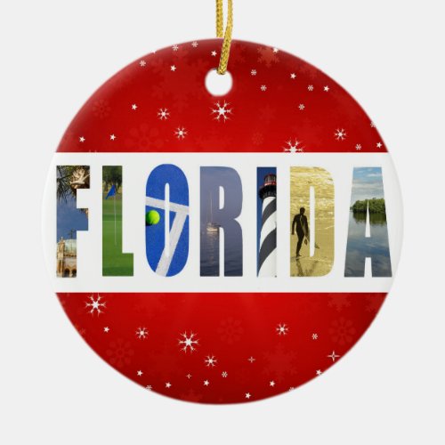 Florida Travel Photos Christmas Ceramic Ornament