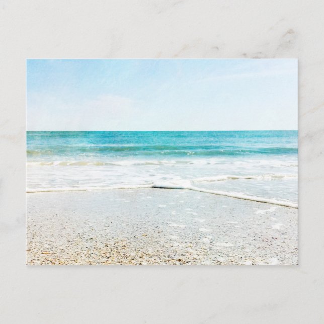 Florida Tropical Beach Sand Ocean Waves Sea Shells Postcard (Front)