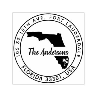 Florida Tropical Palm Trees Return Address Self-inking Stamp