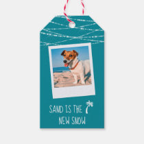 Florida Tropical Warm Wishes 2-Sided Photo | Teal Gift Tags
