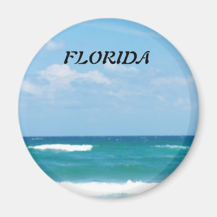 Florida Turquoise Waves Under Bright Sky Magnet