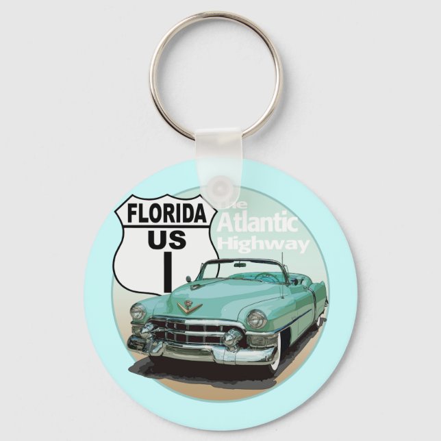 Florida US Route 1 - The Atlantic Highway Keychain (Front)