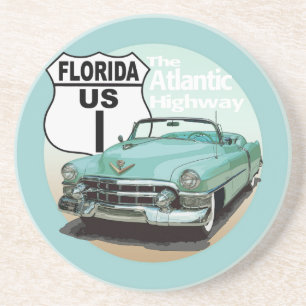 Florida US Route 1 - The Atlantic Highway Sandstone Coaster